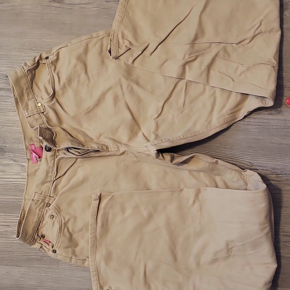 Woman Within 18T Tan denim pants - wide leg - Picture 1 of 5